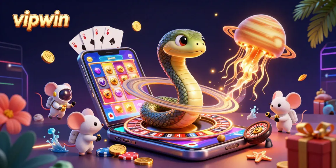 Experience thrilling betting action in vipwin's vibrant cosmic casino scene, featuring cartoon characters and dynamic game elements.