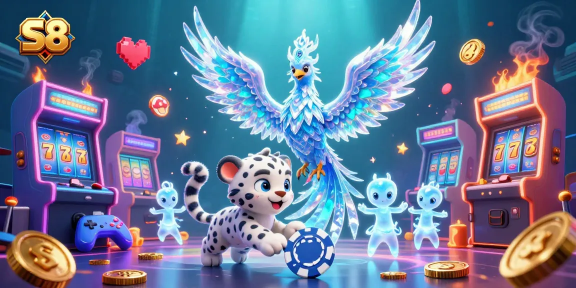 S8 captures the excitement of the casino world with vibrant characters and gaming elements.