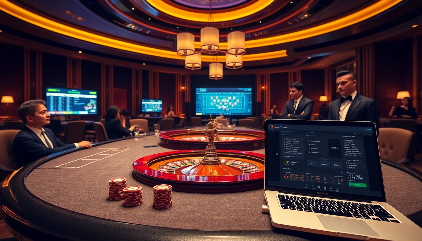 Experience the excitement of gambling on trang chủ 9bet with professionals at a luxurious casino table.