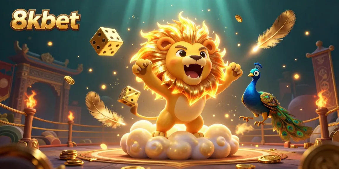 Experience the thrilling atmosphere of 8xbet with a vibrant 3D casino scene featuring animated characters and dynamic game elements.