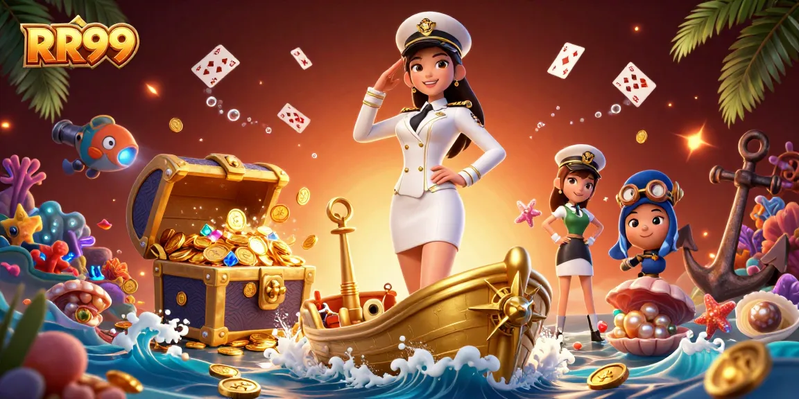 Win big at RR99 with a vibrant casino-themed illustration showcasing exciting game elements and dynamic characters.