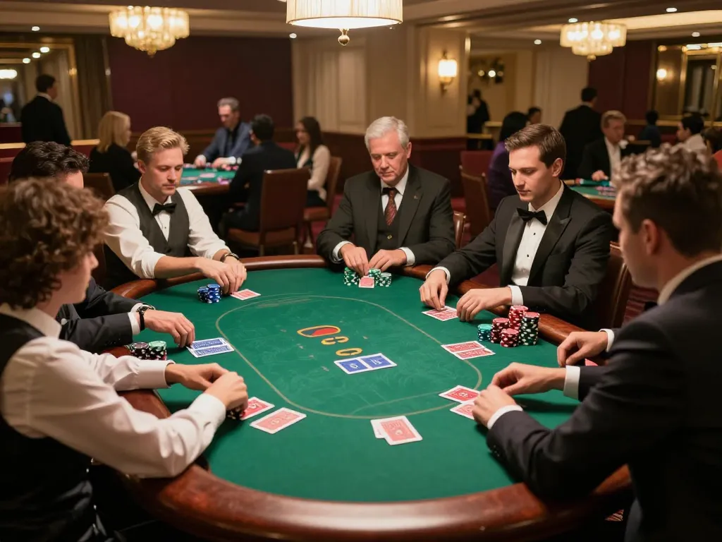 Players engage in an exciting poker game at QQ88 casino, showcasing strategies and skilled gameplay.