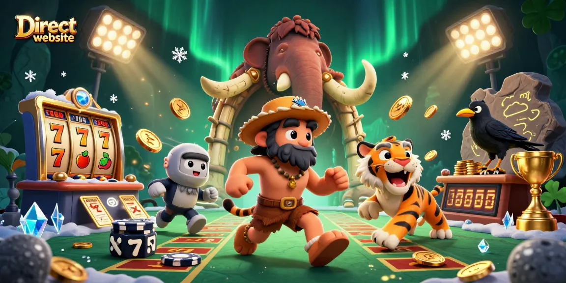 Experience the thrill at the Direct website with our engaging and dynamic prehistoric casino scene.