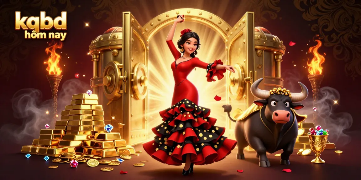 Experience kqbd hôm nay with an exciting 3D illustration featuring a flamenco dancer and golden treasures!