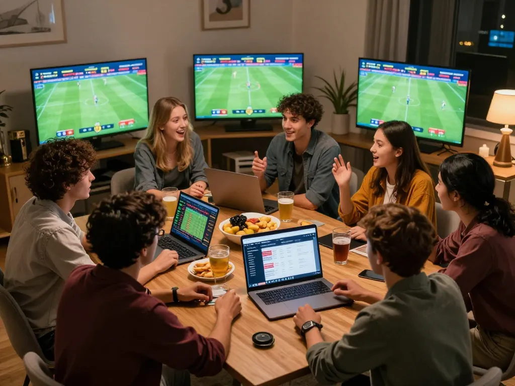 Socolive sports betting gathering with friends celebrating live football matches