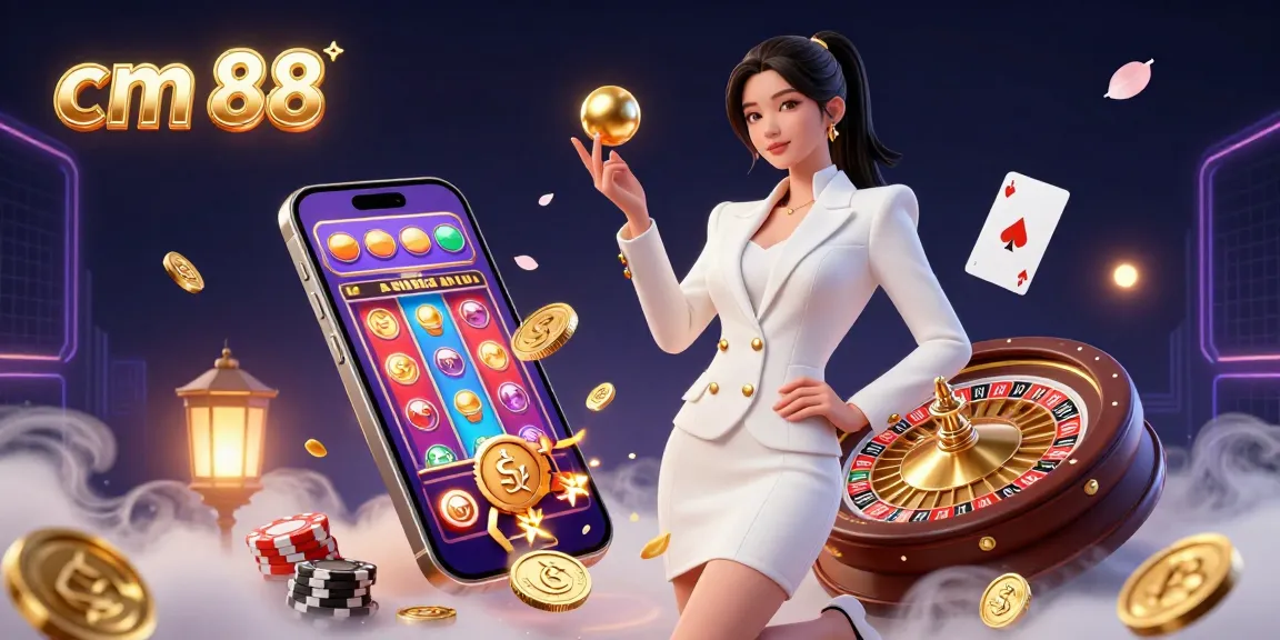 Win big at cm 88 with vibrant 3D casino elements, showcasing thrilling gaming action.
