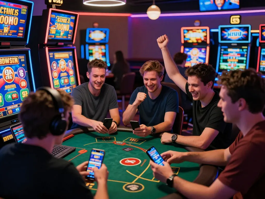 Players engaging with diverse games at https://da88.coach/ in a vibrant online casino atmosphere.
