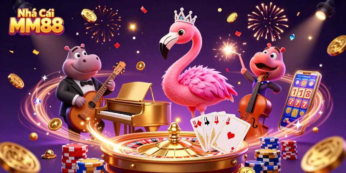 Experience the vibrant energy of Nhà Cái MM88's dynamic casino scene with interactive elements.