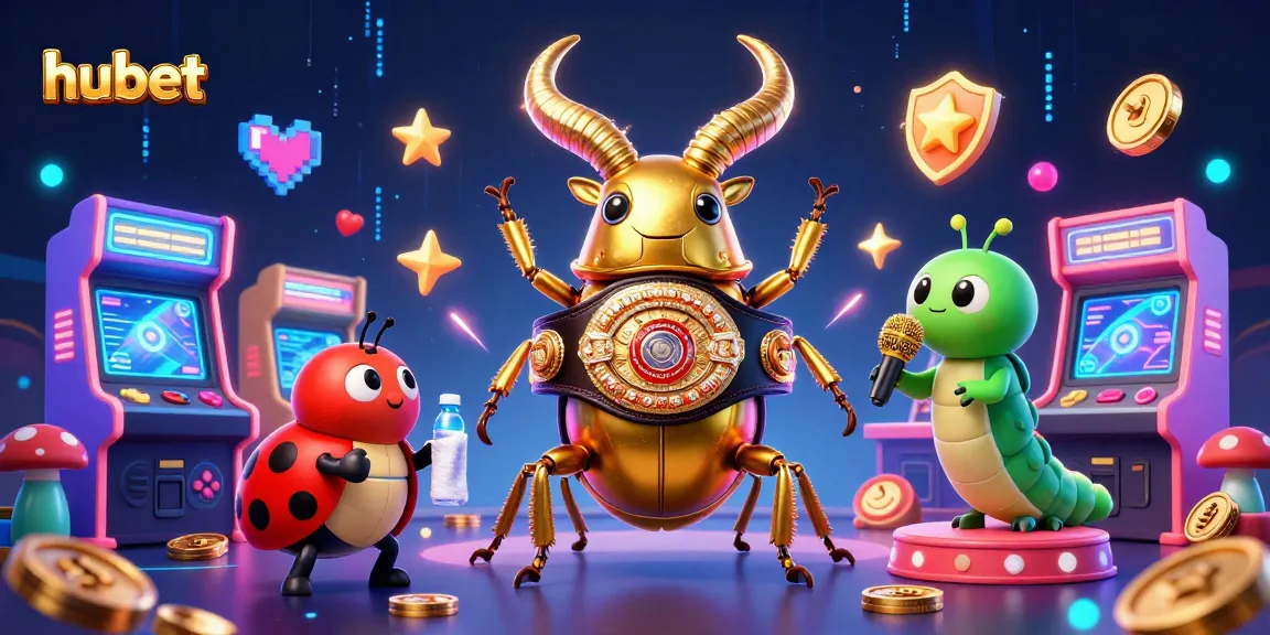 Experience thrilling gameplay with hubet's vibrant 3D casino scene featuring a champion beetle and dynamic game elements.