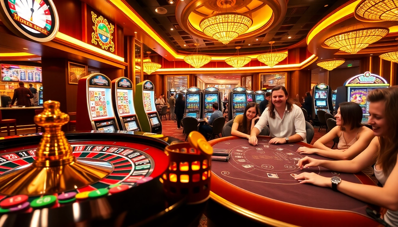i9bet players enjoying an exciting game at a vibrant casino atmosphere.