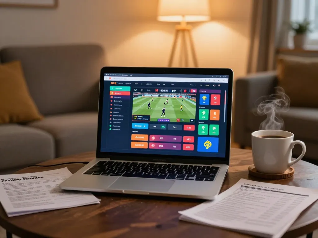 Betting on 79 số đỏ with an online sports interface in a cozy home setting.