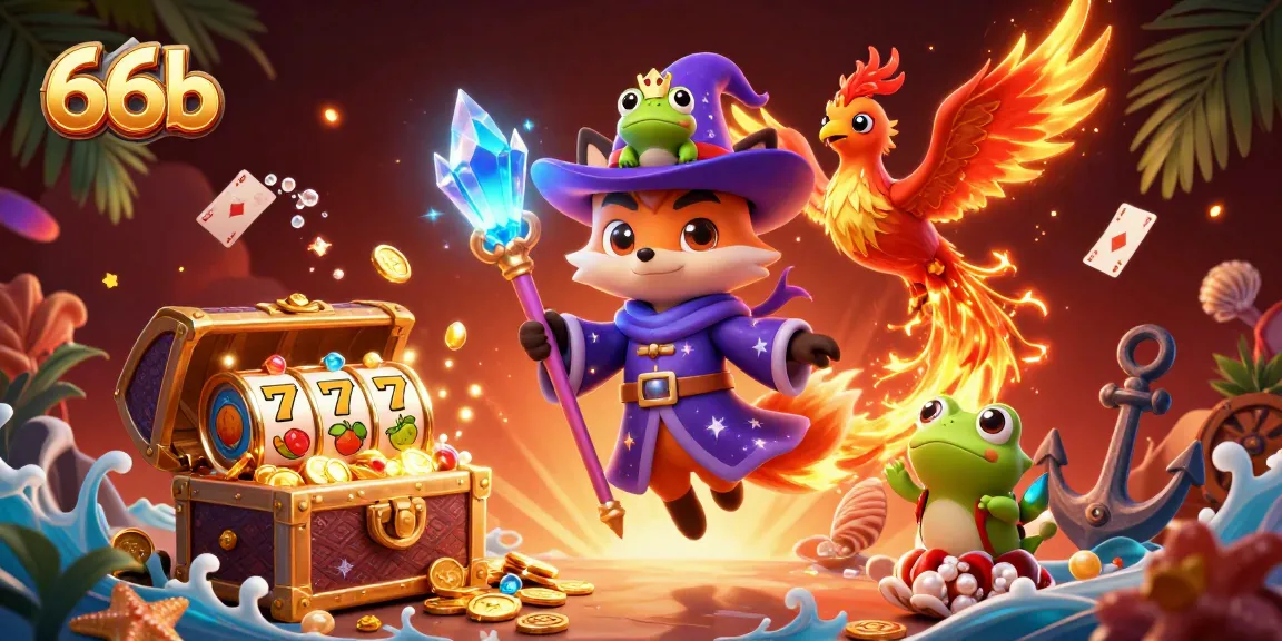 Experience dynamic 66b slots action with mystical characters amid vibrant gold and jewels.