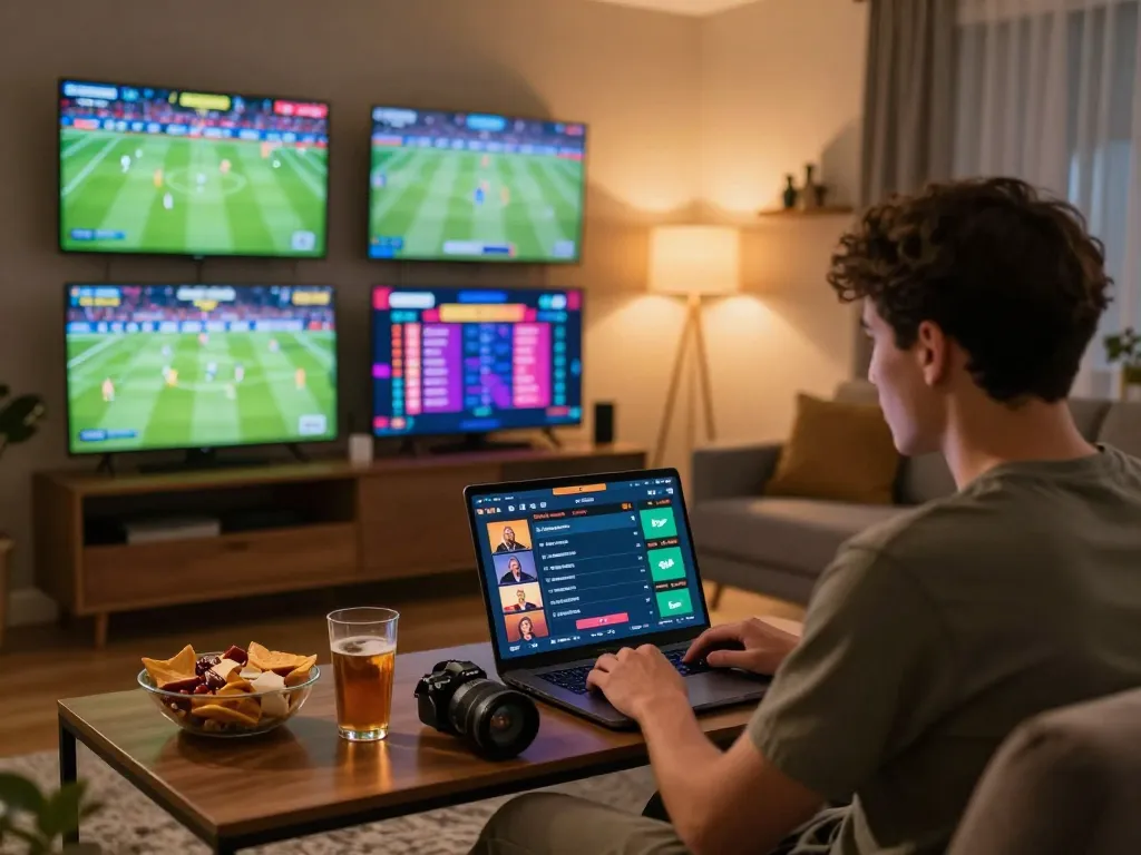 Engaging in online betting on pg88 with vibrant sports screens and colorful interfaces.