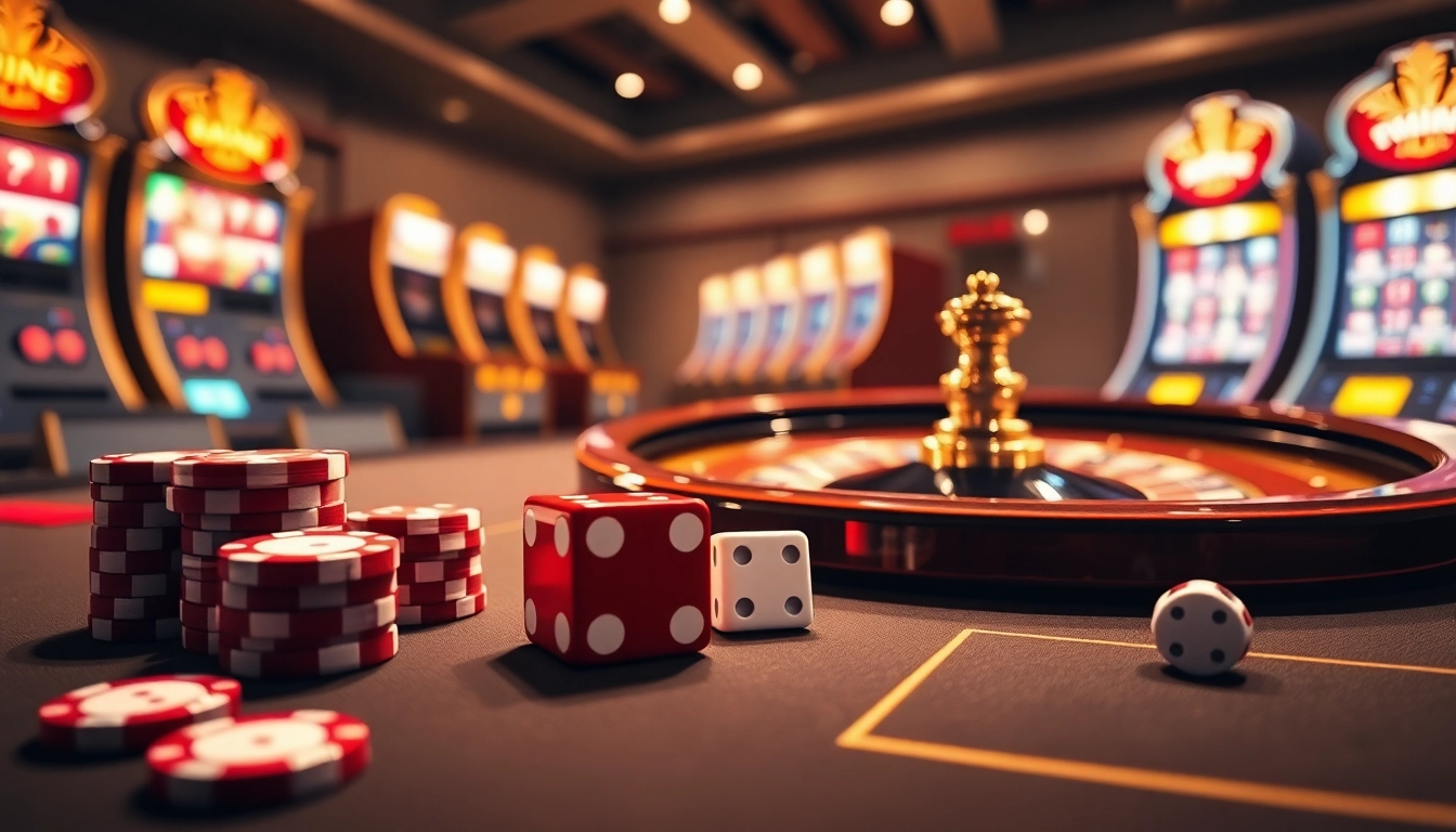 Setup at https://five88.za.com/ featuring vibrant poker chips and roulette wheel in a luxurious casino scene.