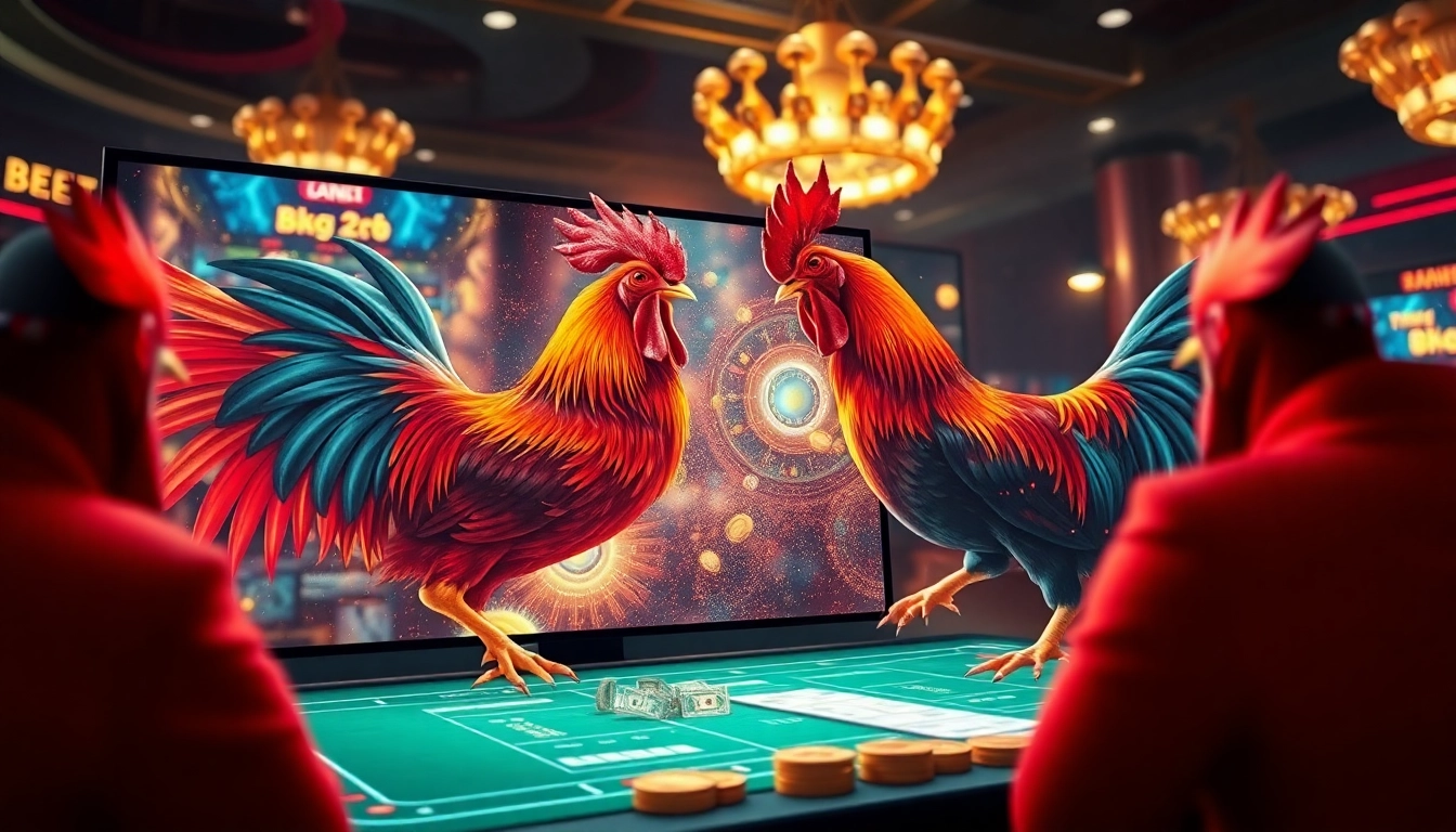 Engage with Đá gà 8KBET as you witness thrilling rooster battles on a vibrant online gambling platform.